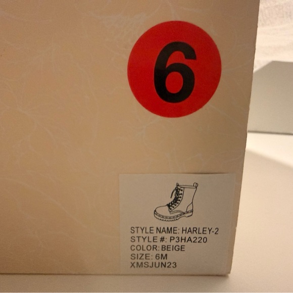 Sincerely Jules Cream Lace-Up Boots - Picture 7 of 8